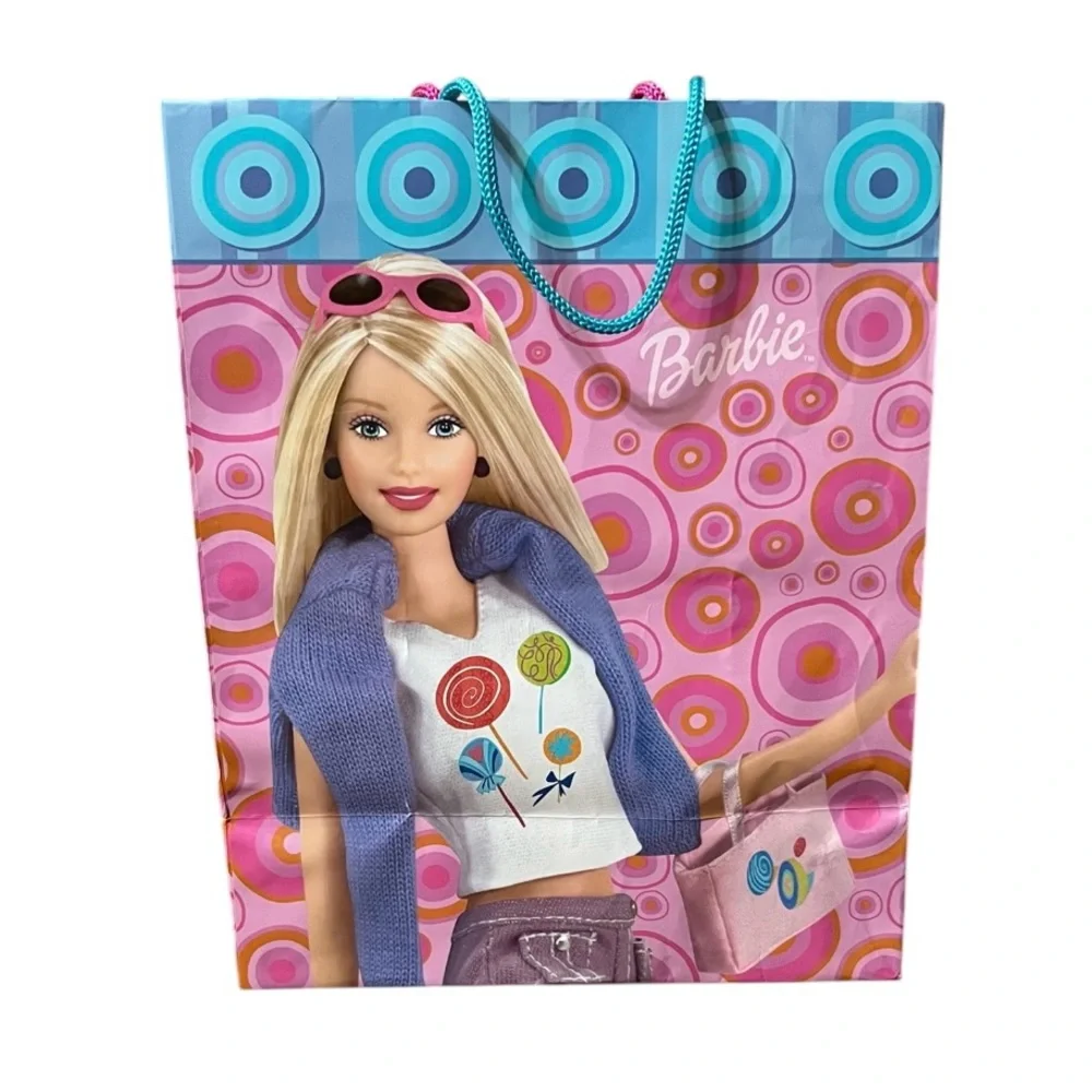 Collectible 2002 Barbie Pink Reusable Party Gift Bag Expressions by Hallmark